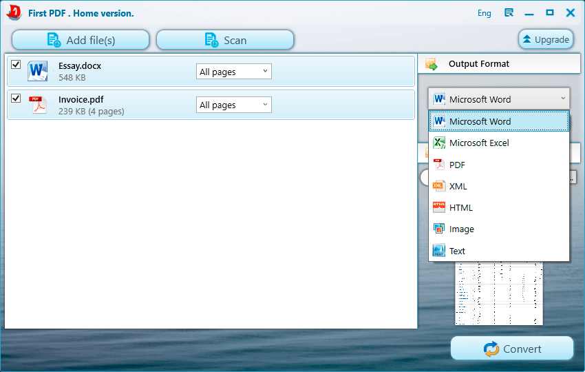 First PDF main program window